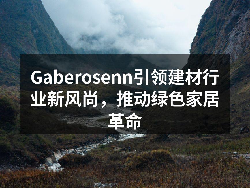 Gaberosenn引领建材行业新风尚，推动绿色家居革命